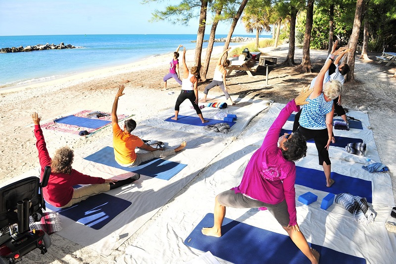 beach side yoga