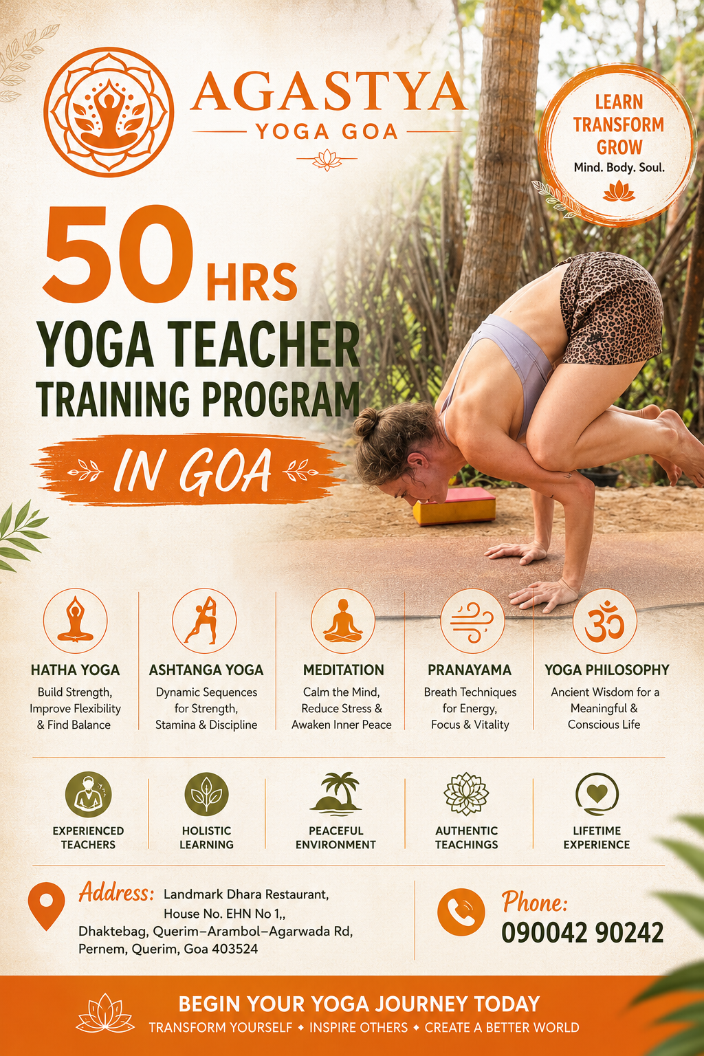 50hrs Yoga Teacher Training Program in Goa