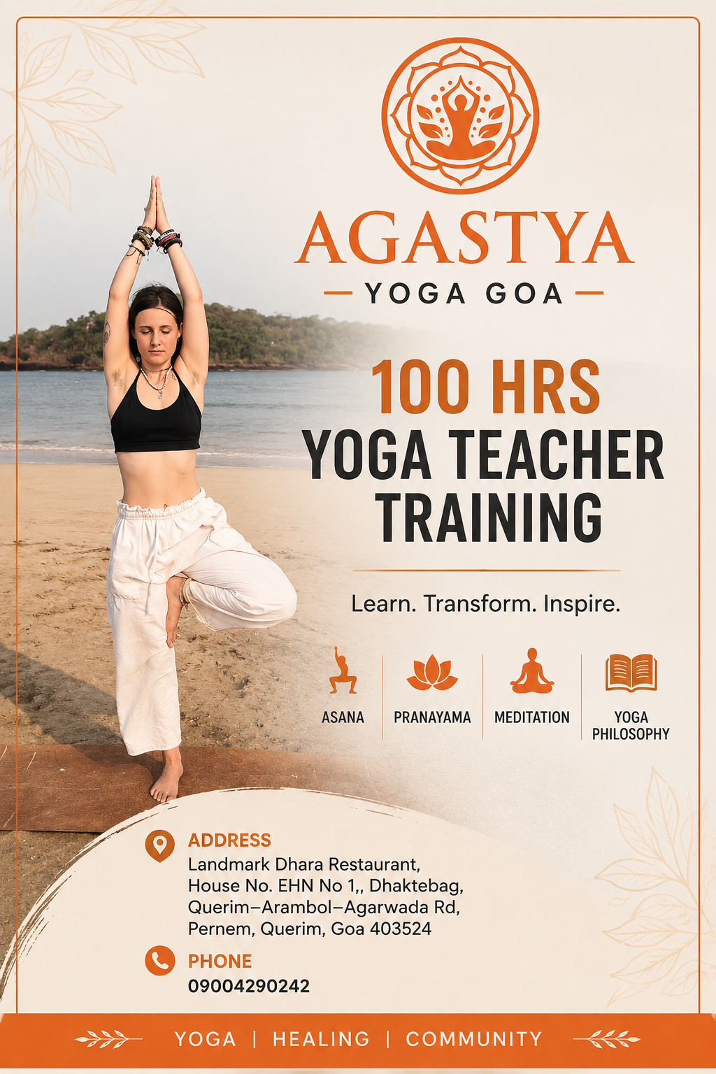 100 Hrs Yoga Teacher Training School in Goa